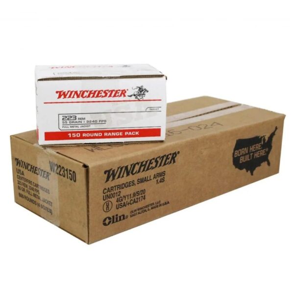 Winchester Lake City Rifle Ammunition .223 Rem 55 gr. FMJ 600/ct Case (4-150 round boxes) - Precision Shot Firearms