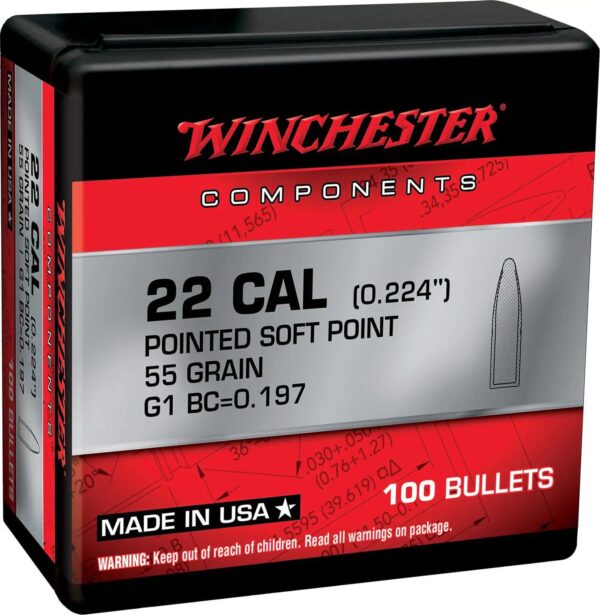 Winchester PSP Bullets .223 Rem .224" 55gr 100/ct - Precision Shot Firearms