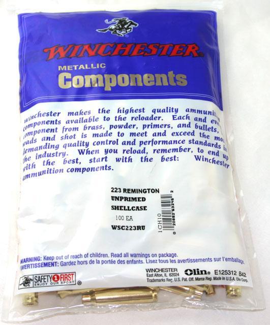 Winchester Unprimed Brass Rifle Cartridge Cases 100/ct .223 Rem - Precision Shot Firearms