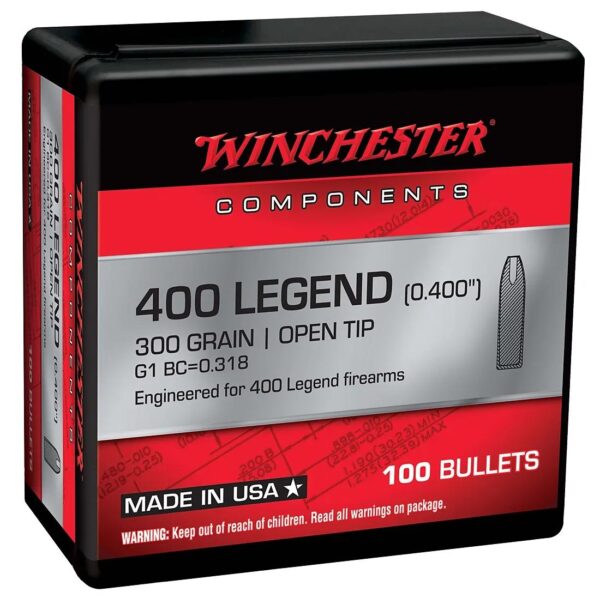Winchester 400 Legend Rifle Bullets 400 LEGEND Subsonic Open Tip 300 GR 100 Count - Precision Shot Firearms
