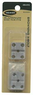 Weaver 2-Piece (Pairs) Top Mount Aluminum Scope Base - Silver - Browning X-Bolt - Precision Shot Firearms