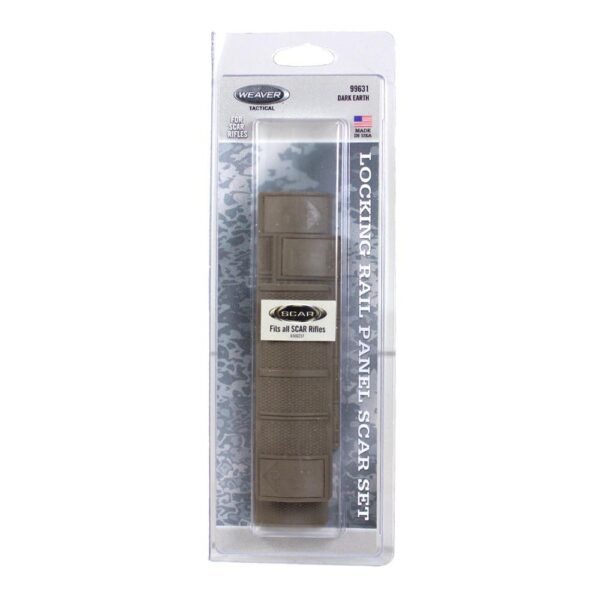 Weaver S.C.A.R. Locking Rail Panels Two 4" Medium One 6-3/8" Long - Dark Earth - Precision Shot Firearms