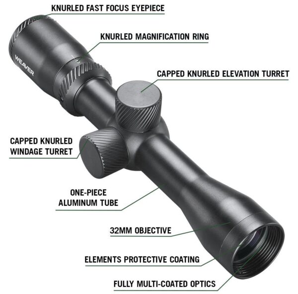 EXCLUSIVE Weaver Classic Series Handgun Scope 2-6x32mm 1" SFP Dual-X Non Illum Black - Precision Shot Firearms
