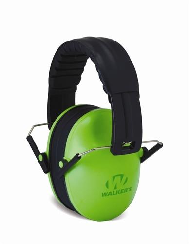 Walker's Game Kids Folding Passive Ear Muffs-Lime Green - Precision Shot Firearms