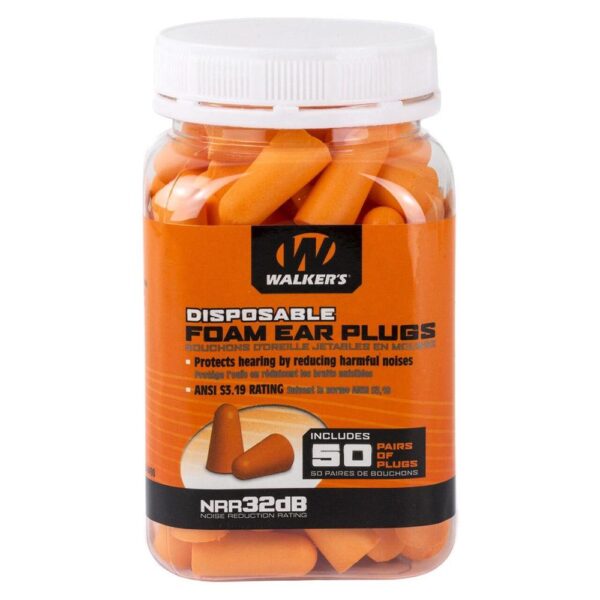 Walker's Foam Ear Plugs 32dB Jar 50/ct - Precision Shot Firearms