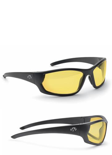 Walker's Vector Full Frame Shooting Glasses Black with Amber Lens with Case - Precision Shot Firearms