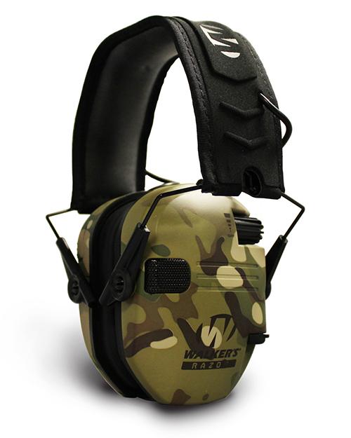 Walker's Razor Slim Shooter Folding Electronic Muff- Camo Tan - Precision Shot Firearms