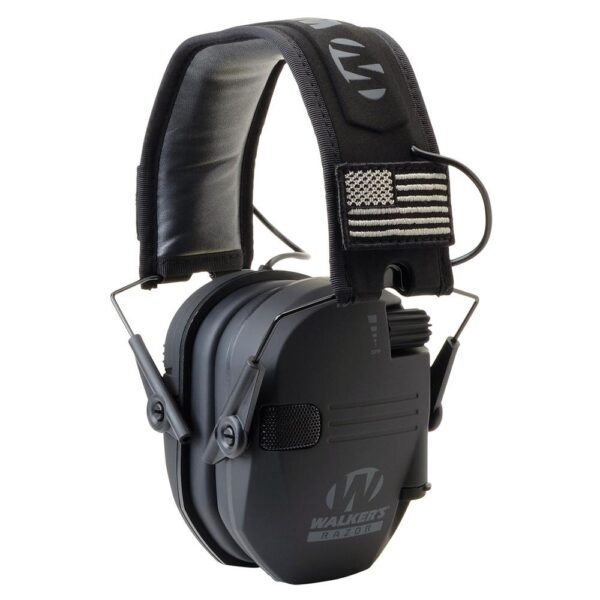 Walker's Razor Patriot Series Razor Slim Electronic Muff 23 NRR Black Patriot - Precision Shot Firearms