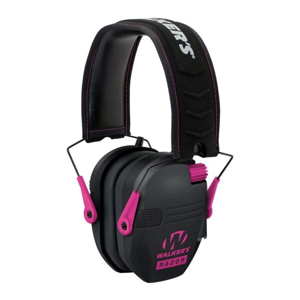 Walker's Game Razor Slim Shooter Folding Ear Muffs-Pink - Precision Shot Firearms
