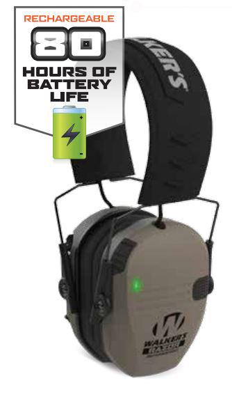 Walker's Razor Rechargeable Muff - Flat Dark Earth 23 NRR - Precision Shot Firearms