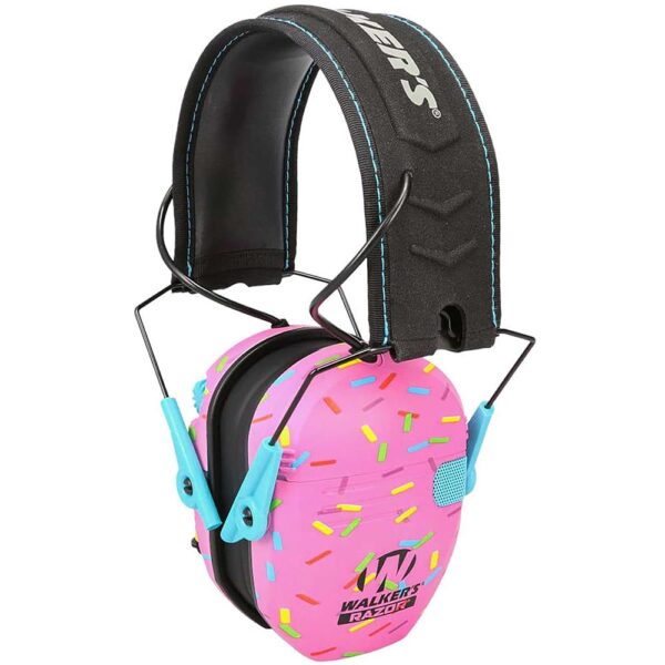 Walker's Razor Slim Electronic Ear Muff 23dB Pink Sprinkles - Precision Shot Firearms
