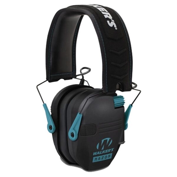 Walker's Razor Series Slim Shooter Folding Electronic Muff - Teal - Precision Shot Firearms