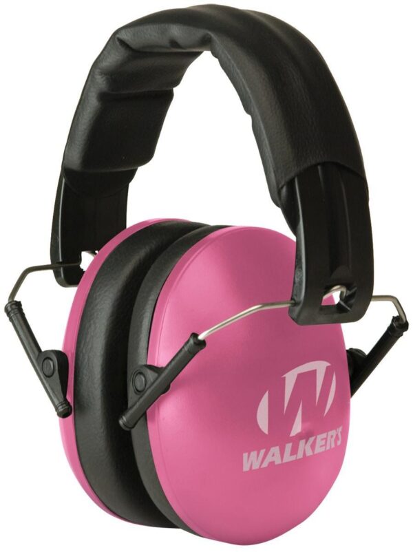 Walker's Small Passive Folding Ear Muffs- Pink 23dB NRR - Precision Shot Firearms