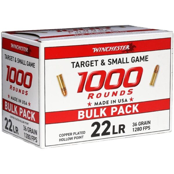 Winchester Target & Small Game Rimfire Ammunition .22 LR 36gr PHP 1280 fps 1000/ct - Precision Shot Firearms
