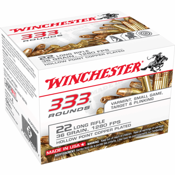 Winchester .22 LR Bulk Pack Rimfire Ammunition .22 LR 36 gr CPHP 333/ct - Precision Shot Firearms