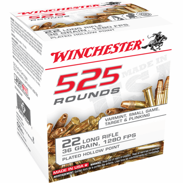 Winchester .22 LR Bulk Pack Rimfire Ammunition .22 LR 36 gr CPHP 525/ct - Precision Shot Firearms