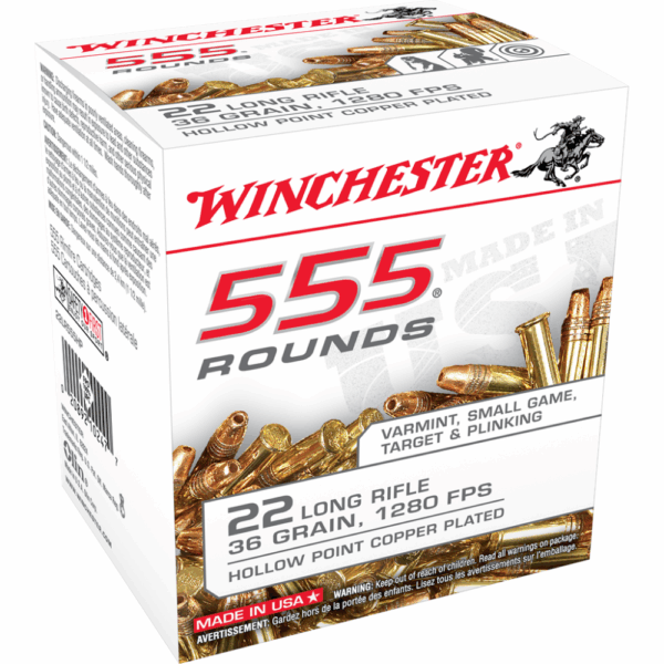 Winchester .22 LR Bulk Pack Rimfire Ammunition .22 LR 36 gr CPHP 555/ct - Precision Shot Firearms