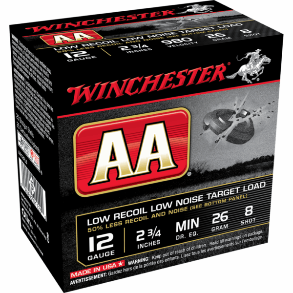 Winchester AA Target 12 ga 2-3/4" 2-1/2 dr 9/10 oz #8 - 25/ct - Precision Shot Firearms