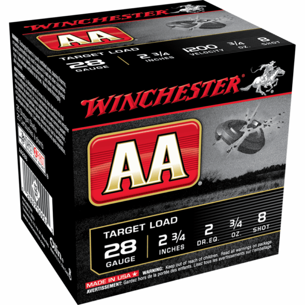 Winchester AA Target 28 ga 2-3/4" 2 dr 3/4 oz #8 25/ct - Precision Shot Firearms