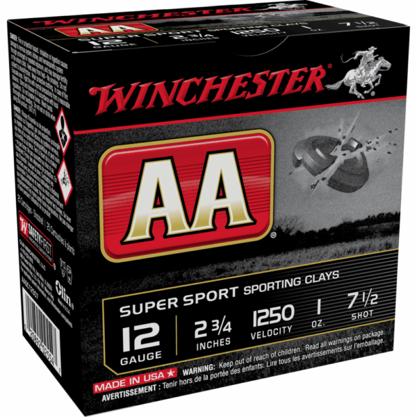 Winchester AA Super Sport Sporting Clays Shotshells 12 ga 2-3/4" 1 oz 1250 fps #7.5 25/ct - Precision Shot Firearms