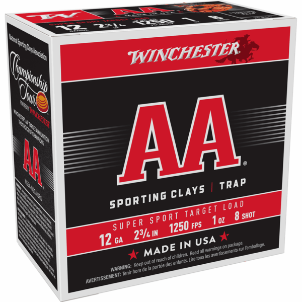 Winchester AA Super Sport Target Load Shotshells 12 ga 2-3/4" 1 oz 1250 fps #8 25/ct - Precision Shot Firearms