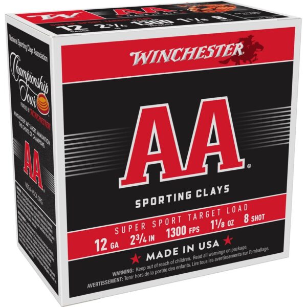 Winchester AA Super Sport 12 ga 2-3/4" 3-1/4 dr 1-1/8 oz #8 1300 fps - 25/ct - Precision Shot Firearms