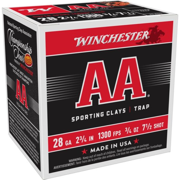 Winchester AA Super Sport 28 ga 2-3/4" MAX 3/4 oz #7.5 1300 fps - 25/ct - Precision Shot Firearms