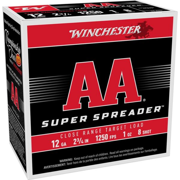 Winchester AA Super Spreader Shotshells 12ga 2-3/4" 1oz 1250 fps 25/ct - Precision Shot Firearms