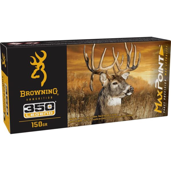 Browning Max Point Rifle Ammunition 350 Legend 150gr PT 2325 fps 20/ct - Precision Shot Firearms