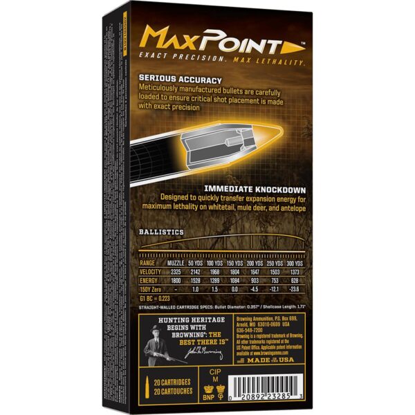 Browning Max Point Rifle Ammunition 350 Legend 150gr PT 2325 fps 20/ct - Precision Shot Firearms