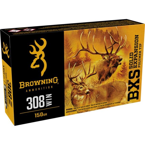 Browning Max Point Rifle Ammunition .308 Win 150gr BXS 2820 fps 20/ct - Precision Shot Firearms