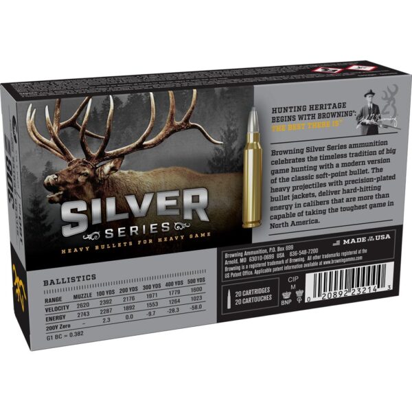Browning Silver Series Rifle Ammunition .308 win 180gr JSP 2620 fps 20/ct - Precision Shot Firearms