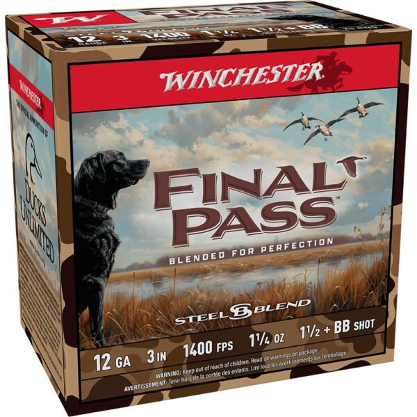Winchester Final Pass Shotshells 12 ga 3" 1-1/4 oz 1400 fps 1.5 + BB 25/rd - Precision Shot Firearms
