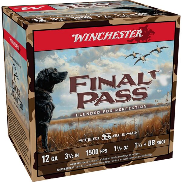 Winchester Final Pass Shotshells 12 ga 3.5" 1-1/2 oz 1500 fps 1.5 + BB Shot 25/rds - Precision Shot Firearms