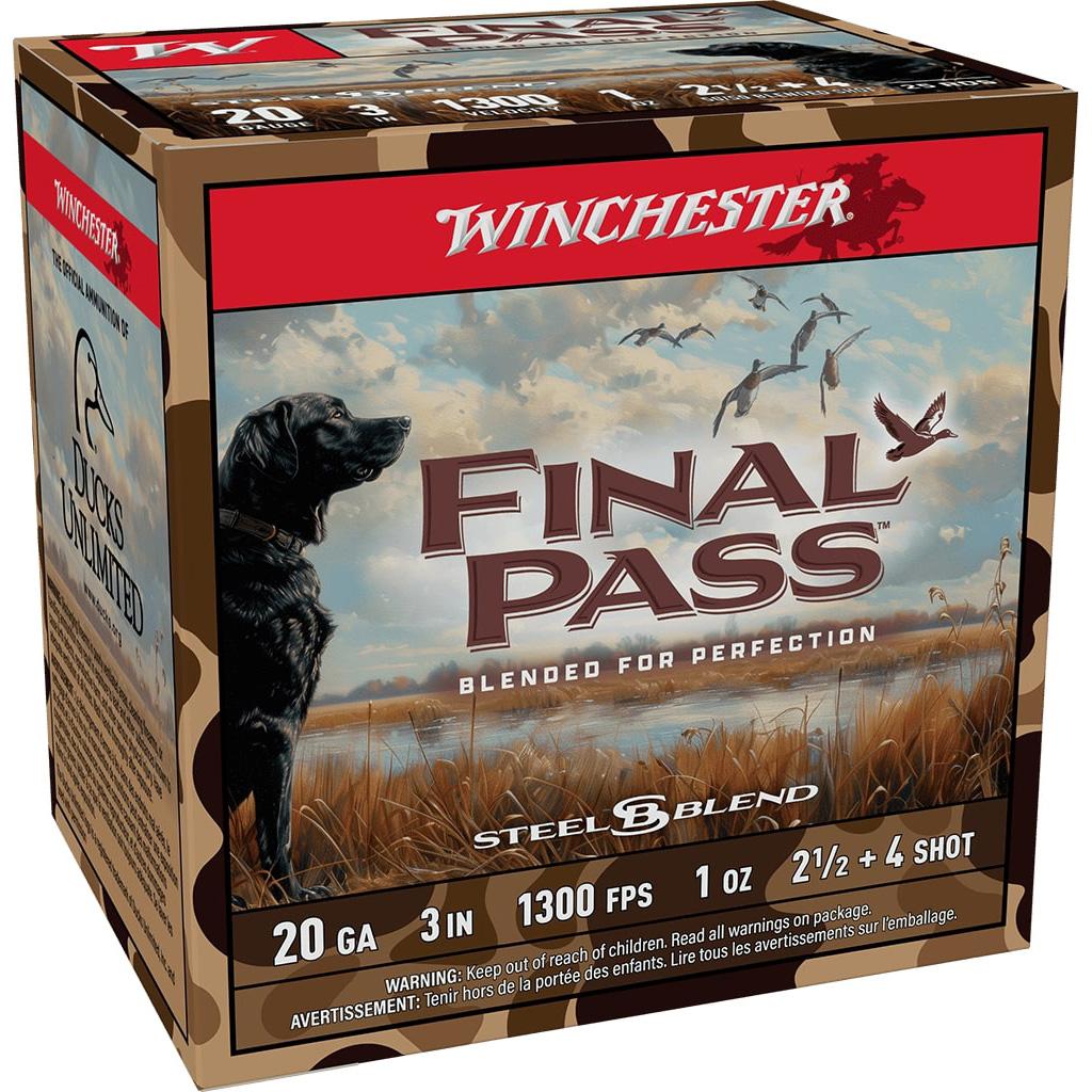 Winchester Final Pass Shotshells 20ga 3" 1oz 1300 fps #2.5 & #4 25/ct - Precision Shot Firearms