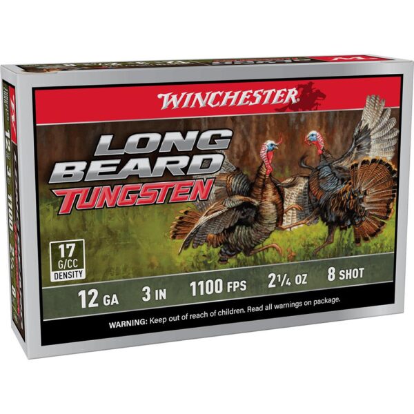 Winchester Long Beard Tungsten Shotshell 12ga 3" 2-1/4oz 1100 fps #8 5/ct - Precision Shot Firearms