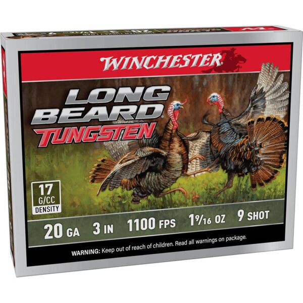 Winchester Long Beard Tungsten Shotshell 20ga 3" 1-9/16oz 1100 fps #9 5/ct - Precision Shot Firearms