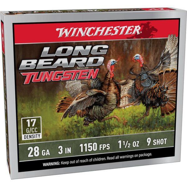 Winchester Long Beard Tungsten Shotshell 28ga 3" 1-1/2oz 1150 fps #9 5/ct - Precision Shot Firearms