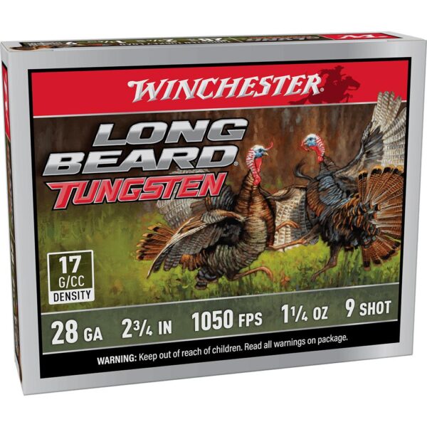 Winchester Long Beard Tungsten Shotshell 28ga 2-3/4" 1-1/4oz 1150 fps #9 5/ct - Precision Shot Firearms