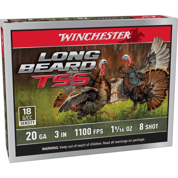 Winchester Long Beard TSS Shotshells 20ga. 3" 1-9/16oz 1100 fps #8 5/ct - Precision Shot Firearms