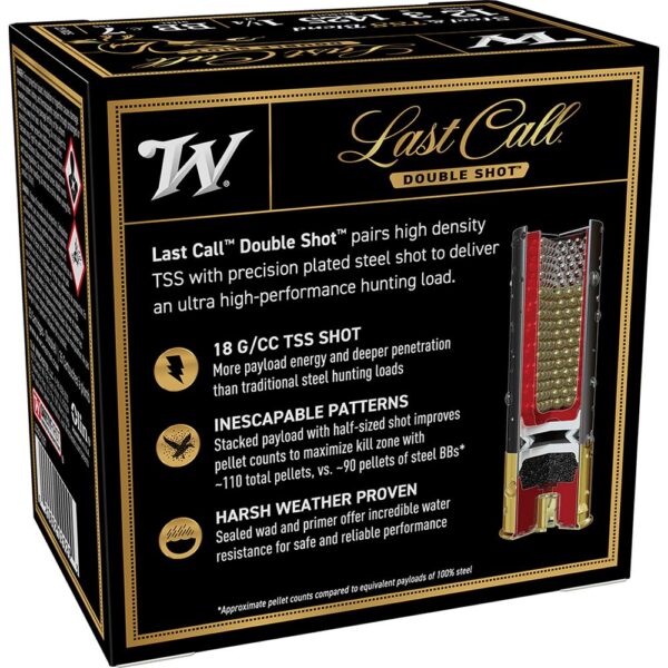 Winchester Last Call Double Shot Shotshells 12 ga 3" 1-1/4 oz 1425 fps BB & #7 25/rd - Precision Shot Firearms