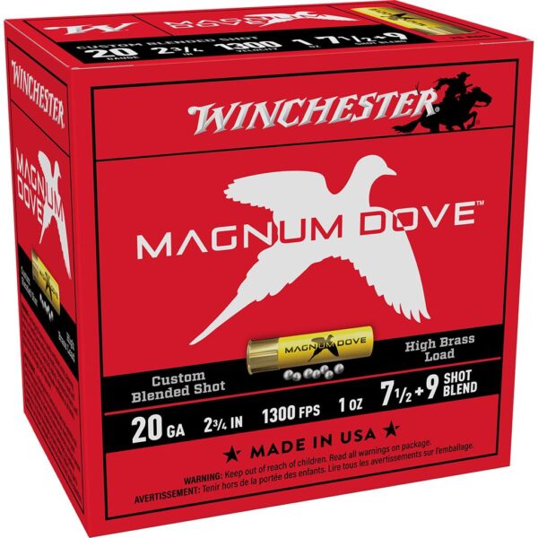 Winchester Magnum Dove Shotshell 20ga 2-3/4" 1oz 1300 fps #7&9 25/ct - Precision Shot Firearms