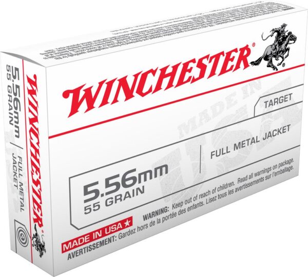 Winchester USA Rifle Ammunition 5.56mm 55gr FMJ 3270 fps 20/ct - Precision Shot Firearms