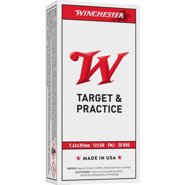 Winchester USA Rifle Ammunition 7.62x39mm 123 gr FMJ 20/ct - Precision Shot Firearms