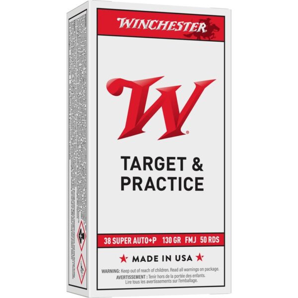 Winchester USA Handgun Ammunition .38 Super (+P) 130 gr FMJ 50/ct - Precision Shot Firearms