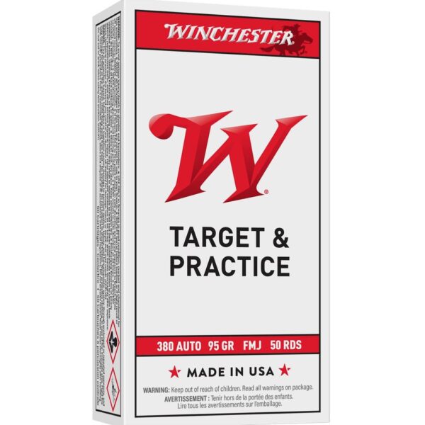 Winchester USA Handgun Ammunition .380 ACP 95 gr FN 50/ct - Precision Shot Firearms
