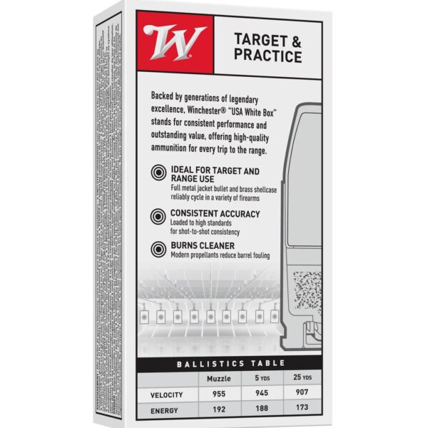 Winchester USA Handgun Ammunition .380 ACP 95 gr FN 50/ct - Precision Shot Firearms