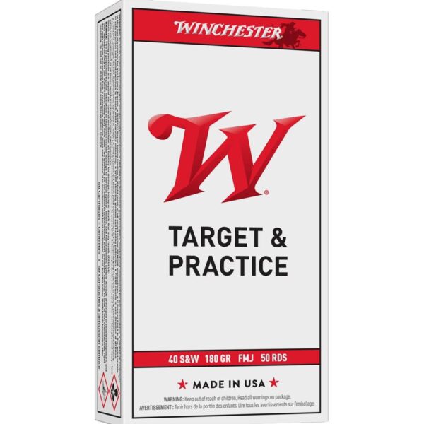 Winchester USA Handgun Ammunition .40 S&W 180 gr. FMJ 1020 fps 50/ct - Precision Shot Firearms