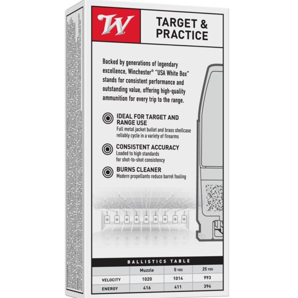 Winchester USA Handgun Ammunition .40 S&W 180 gr. FMJ 1020 fps 50/ct - Precision Shot Firearms
