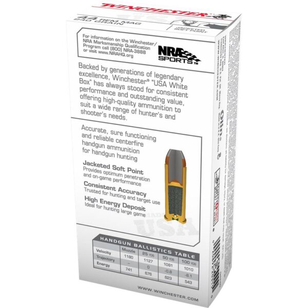 Winchester USA Handgun Ammunition .44 Mag 240 gr JSP 50/ct - Precision Shot Firearms